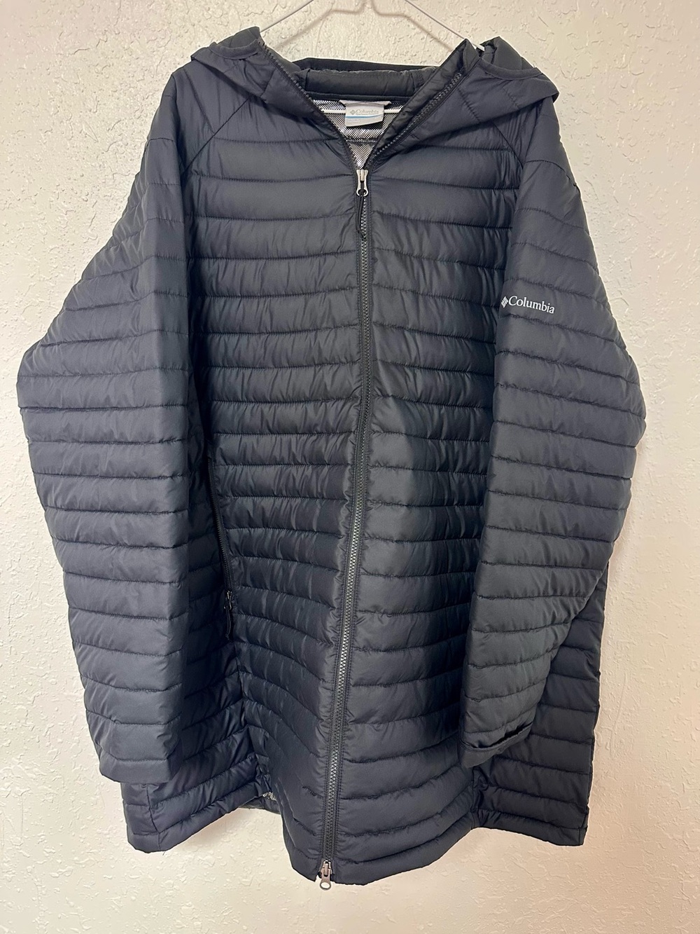Columbia Women's Powder Lite Mid Jacket Puffer Black Plus Size 3X Omni-Heat
